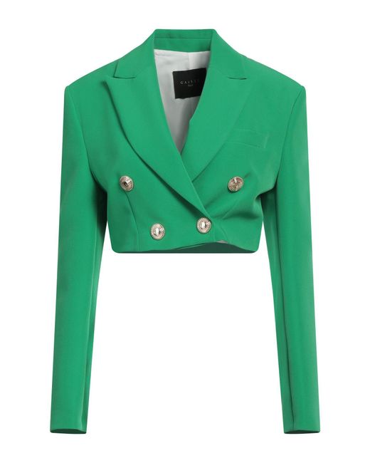 Gaelle Paris Green Blazer Polyester, Elastane