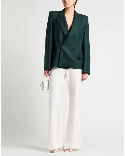 Victoria Beckham Green Blazer Polyester, Virgin Wool, Elastane