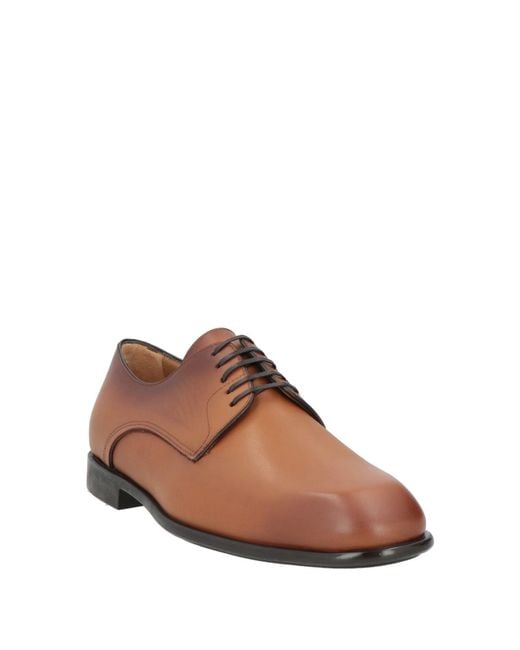 Ferragamo Brown Tan Lace-Up Shoes Leather for men