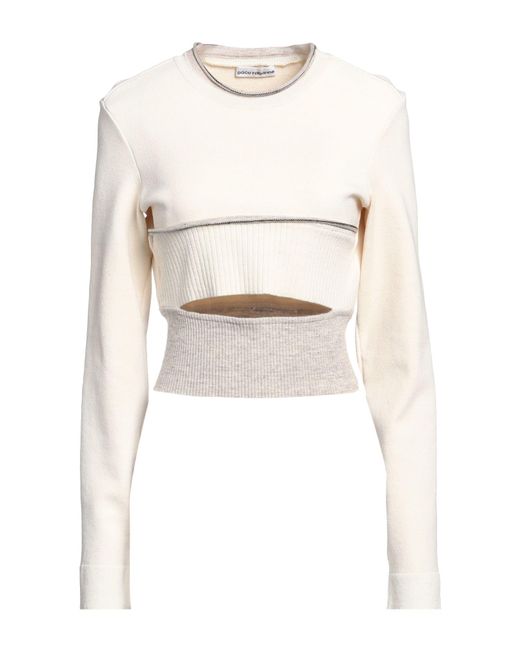 Rabanne White Sweater Hemp, Polyamide, Linen, Elastane, Cotton