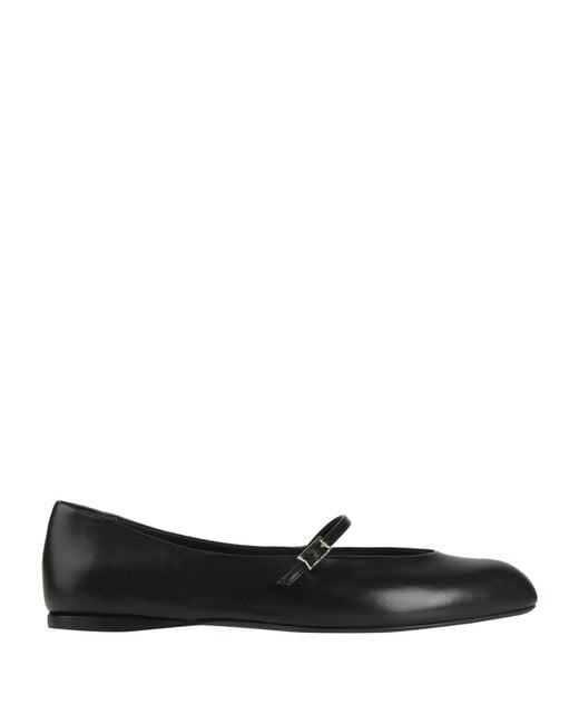 Max Mara Black Ballet Flats Leather
