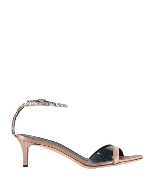 Giuseppe Zanotti Metallic Blush Sandals Textile Fibers, Pvc