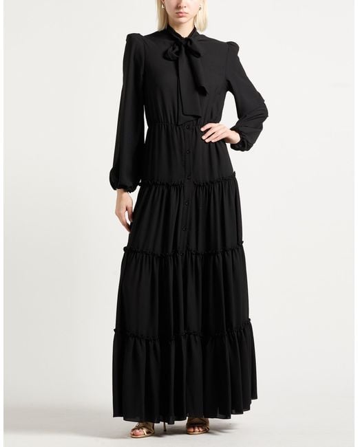 Cristinaeffe Black Maxi Dress Polyester