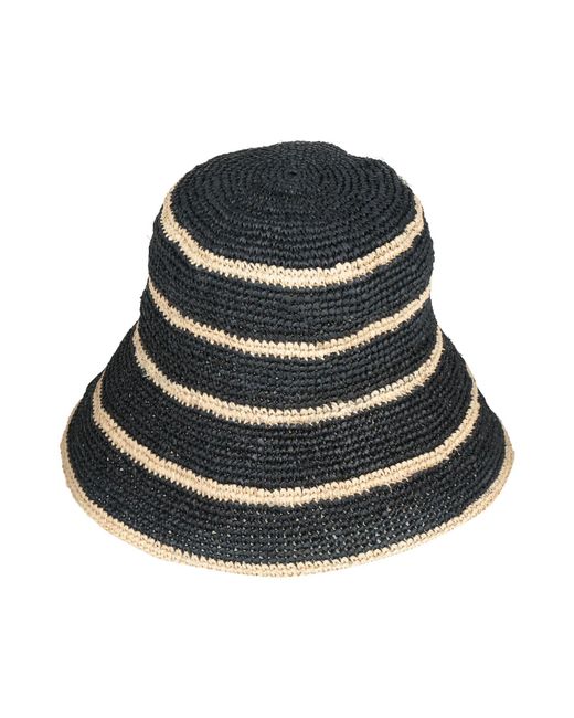 Rag & Bone Black Hat Natural Raffia