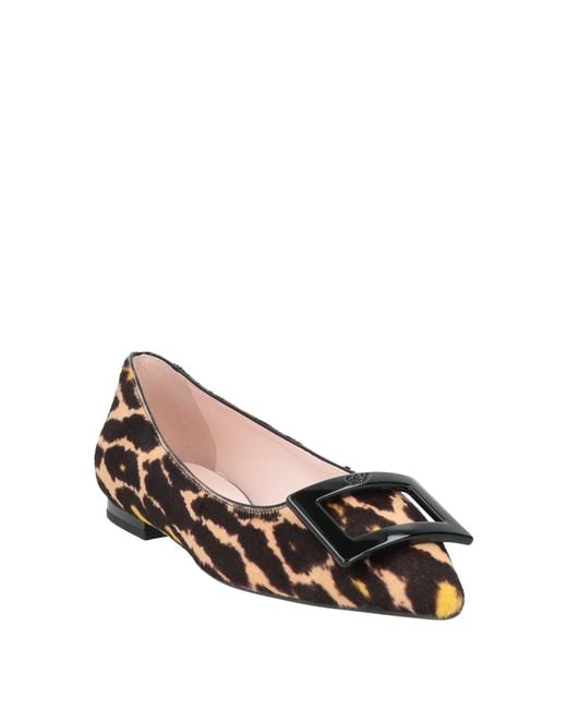 Roger Vivier Brown Dark Ballet Flats Leather
