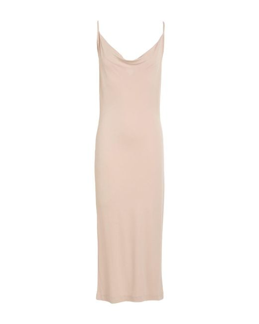 Majestic Filatures White Midi Dress Viscose, Elastane