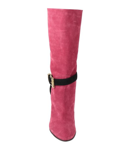 Alberta Ferretti Pink Garnet Boot Leather
