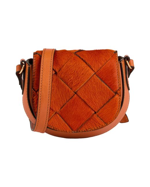 The Bridge Orange Cross-Body Bag Leather