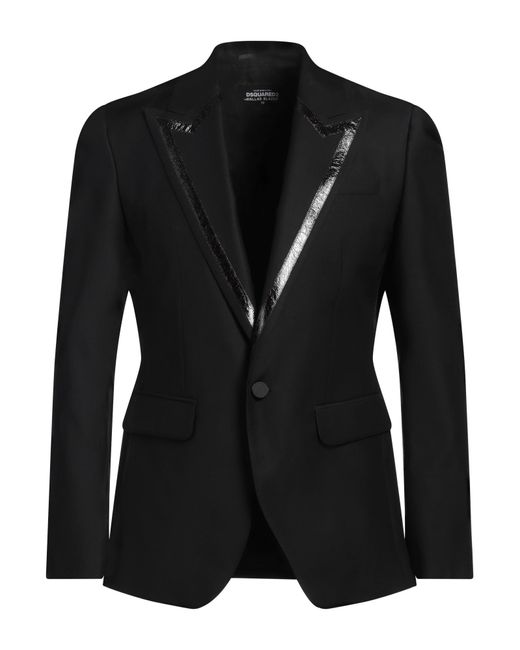 DSquared² Black Blazer Virgin Wool, Silk, Polyester, Polyamide for men