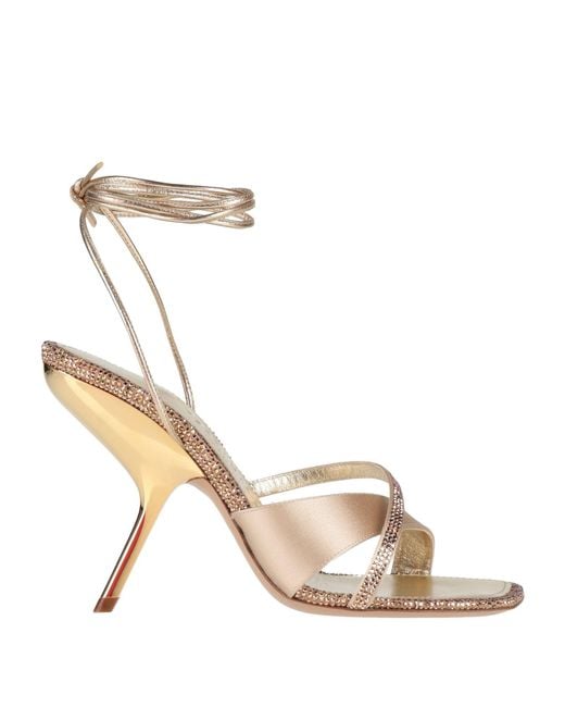 Ferragamo Natural Sandals Leather, Viscose, Silk