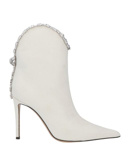 Alexandre Vauthier White Ankle Boots Textile Fibers