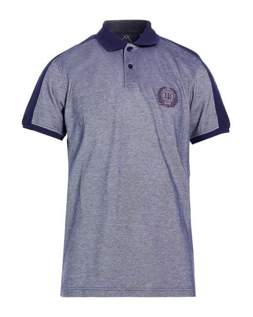 Harmont & Blaine Blue Dark Polo Shirt Cotton for men