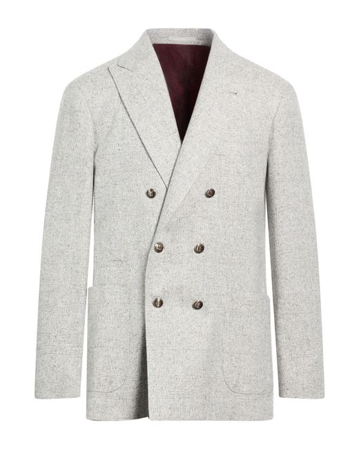 Brunello Cucinelli Gray Light Blazer Silk, Wool, Cashmere for men
