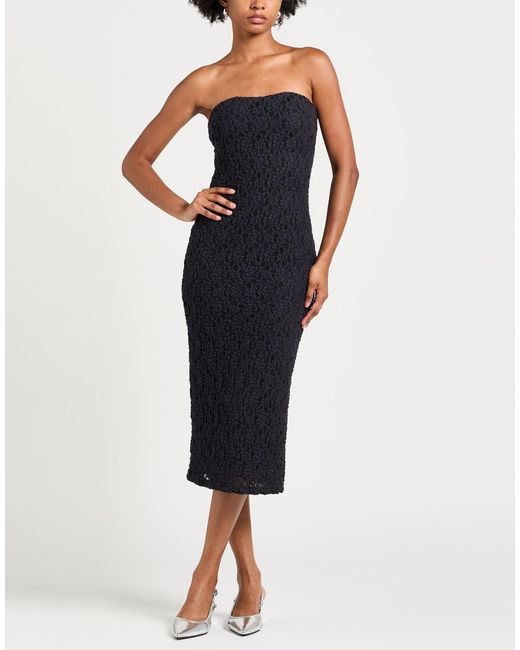 Max Mara Black Midnight Midi Dress Cotton, Polyamide, Elastane