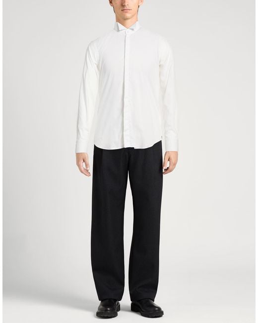 Manuel Ritz White Shirt Cotton, Elastane for men
