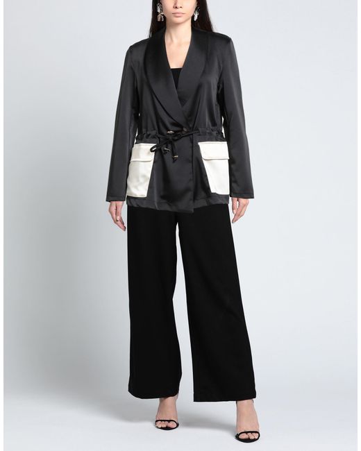 Le Volière Black Blazer Polyester, Elastane