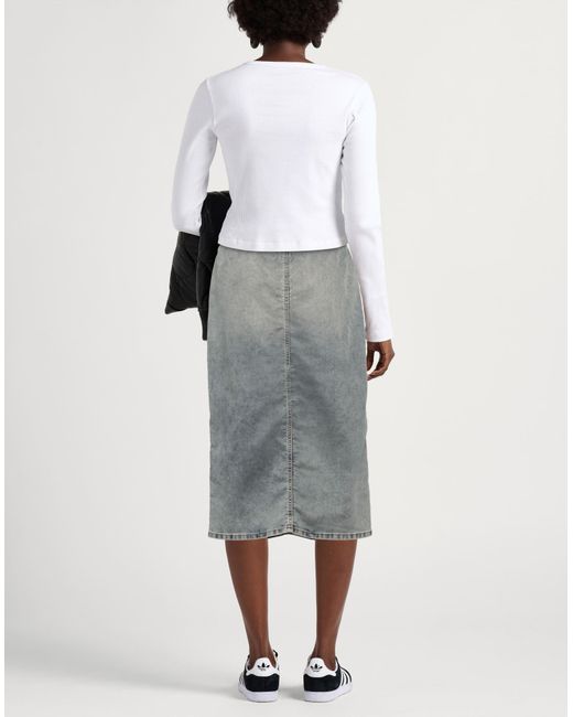 DIESEL Gray Denim Skirt Lyocell, Cotton