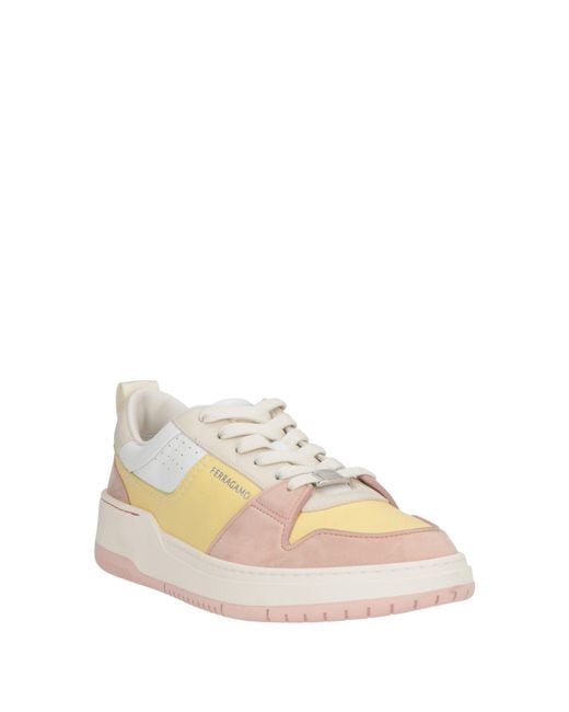 Ferragamo Natural Antique Rose Sneakers Calfskin