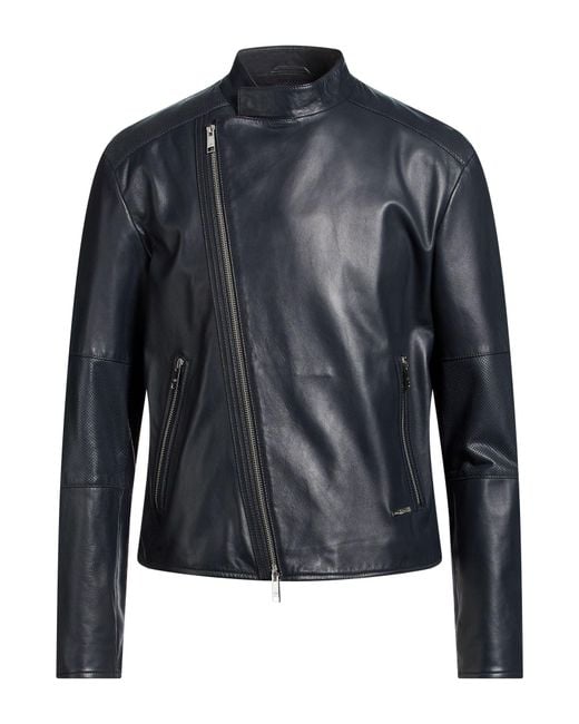 ARMANI EXCHANGE Blue Jacket Lambskin for men