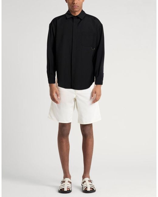Iceberg Black Shirt Polyester, Wool, Elastane for men