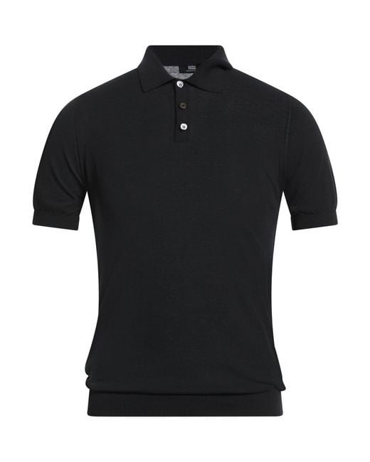 Polo Alpha Studio pour homme en coloris Black