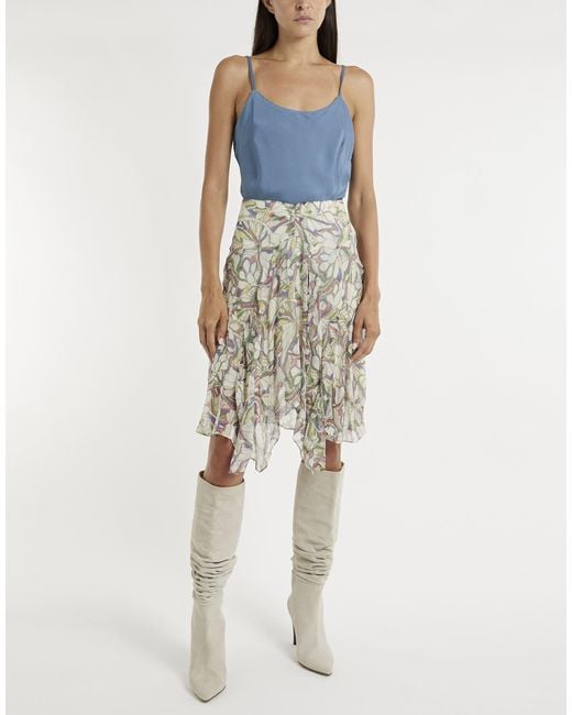 Isabel Marant Gray Ivory Midi Skirt Silk