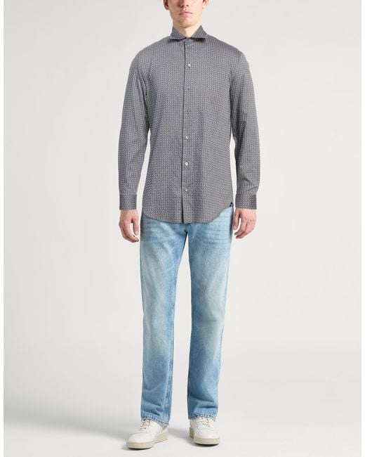 Emporio Armani Gray Shirt Cotton for men