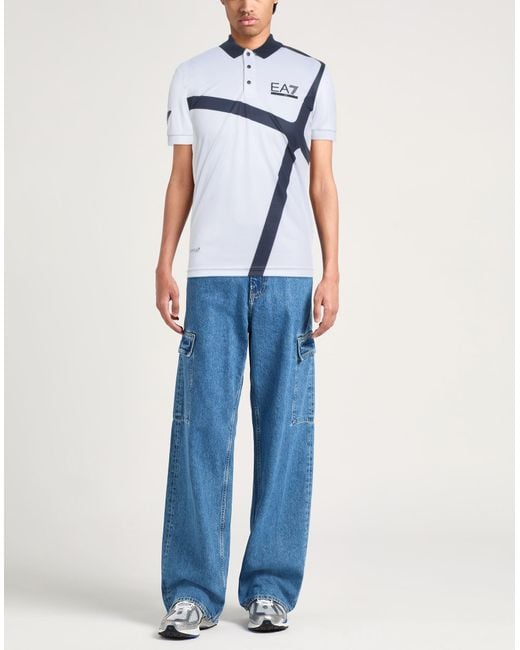 EA7 Blue Polo Shirts for men