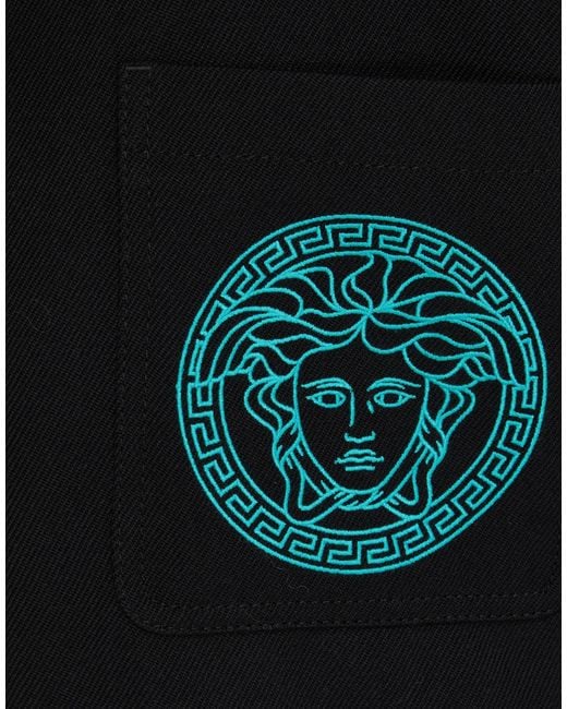 Versace Black Jacket Virgin Wool, Polyamide, Polyester for men