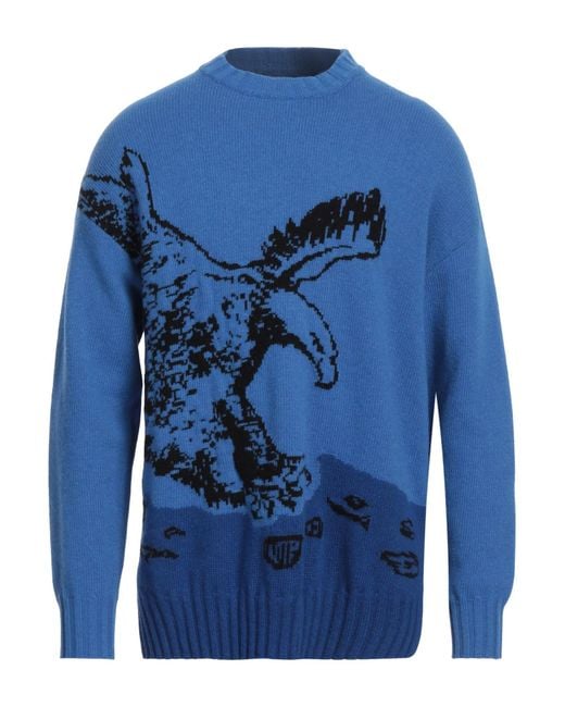 Emporio Armani Blue Sweater Wool, Polyamide for men