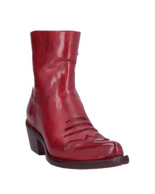 LEMARGO Red Ankle Boots