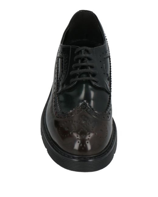 Divine Follie Black Dark Lace-Up Shoes Textile Fibers
