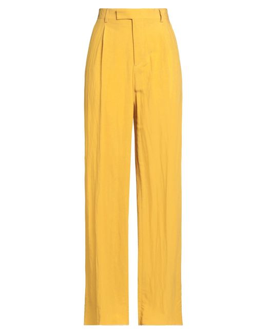 BRERAS Milano Yellow Mustard Pants Viscose, Linen