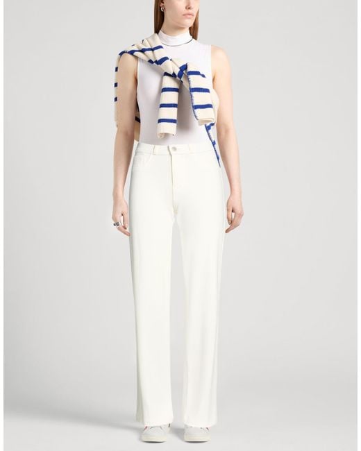 L'Agence White Pants Viscose, Nylon, Elastane
