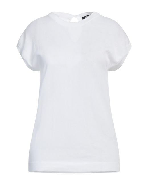 Alpha Studio White The Fine Essentials Sweater Cotton