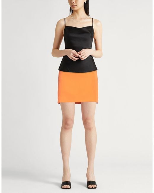 Hevò Orange Mini Skirt Polyester, Elastane