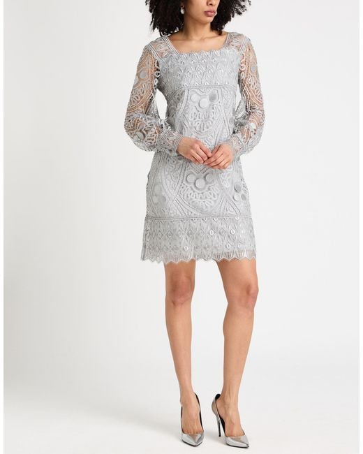 Alberta Ferretti Gray Mini Dress Polyester