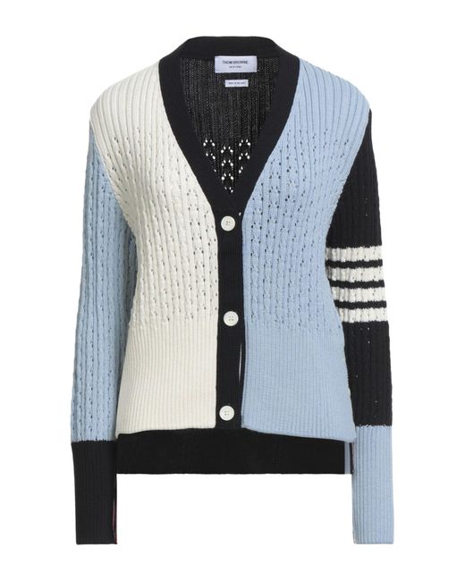 Thom Browne Blue Cardigan Virgin Wool