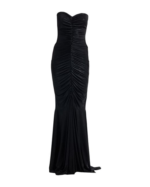 Norma Kamali Black Maxi Dress Polyester, Elastane