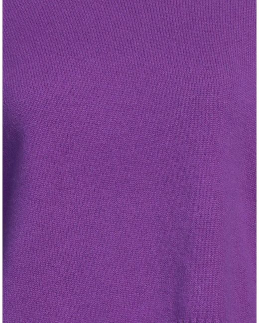 Maje Purple Turtleneck Cashmere, Polyamide, Elastane