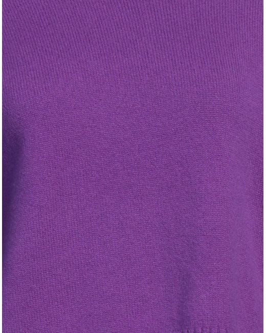 Maje Purple Turtleneck Cashmere, Polyamide, Elastane
