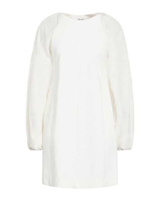 MEIMEIJ White Mini Dress Viscose, Polyamide, Elastane, Polyester