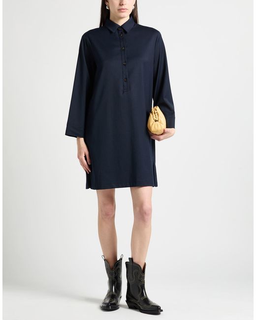 Caractere Blue Mini Dress Polyester, Wool, Viscose, Elastane