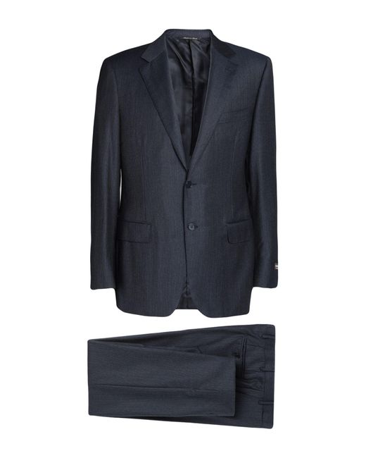 Canali Flannel Suit in Dark Blue (Blue) for Men | Lyst