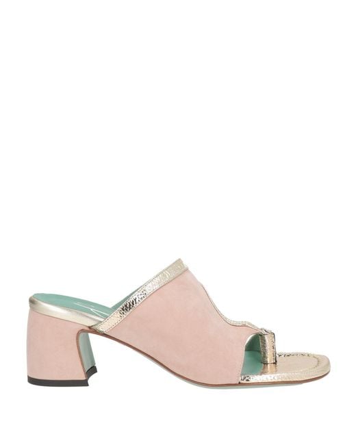 Paola D'arcano Pink Thong Sandal Leather