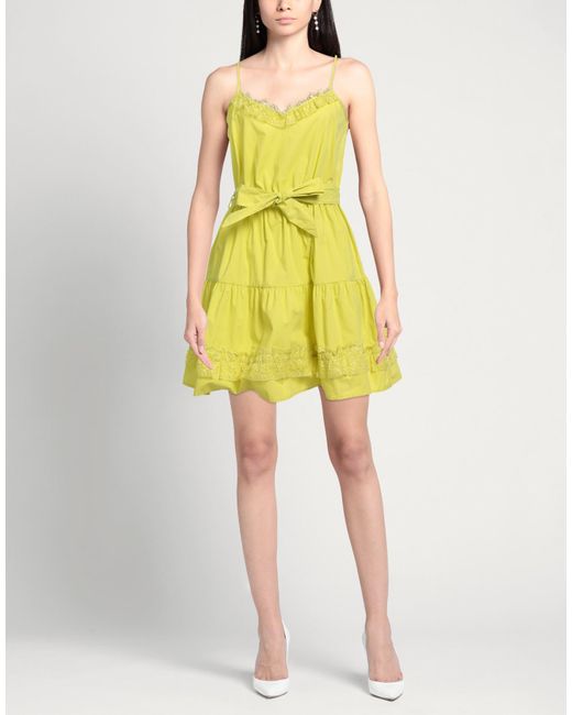 Rebel Queen Yellow Lime Mini Dress Cotton