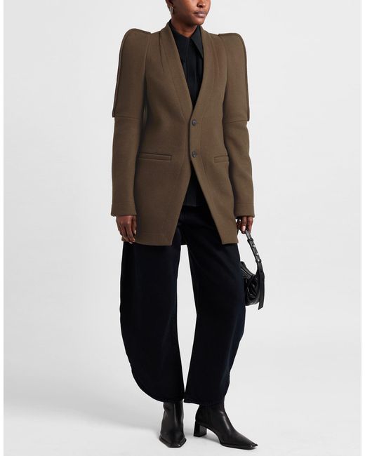 Rick Owens Brown Military Blazer Virgin Wool