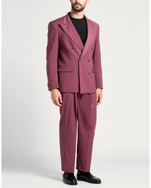 MARSĒM Purple Suit Polyester, Wool, Elastane for men