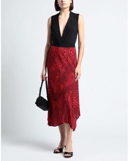 Twin Set Red Midi Skirt