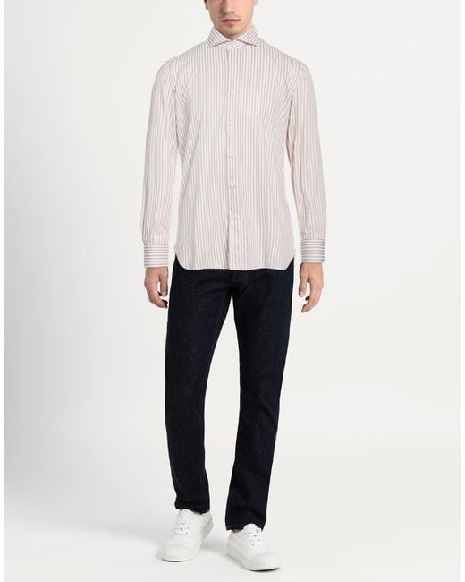 Luigi Borrelli Napoli White Shirt Cotton for men
